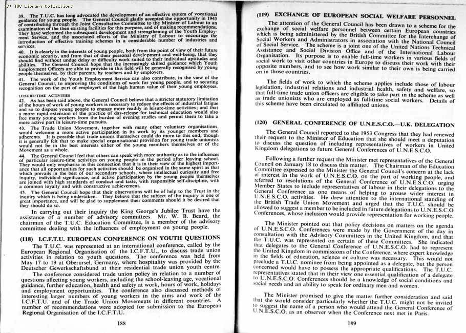 TUC Report, 1954