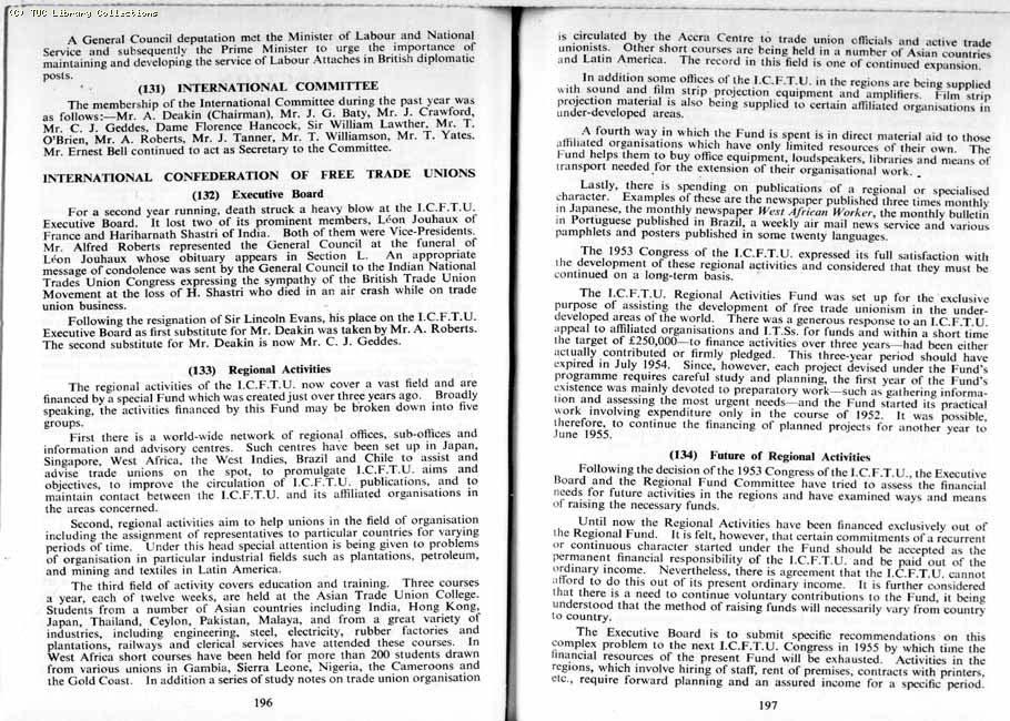 TUC Report, 1954