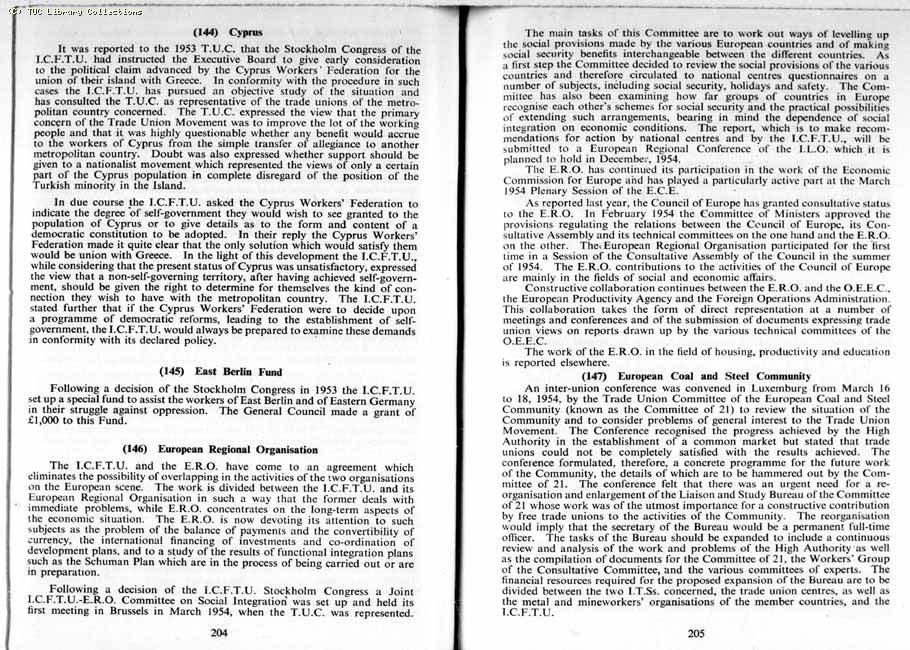 TUC Report, 1954
