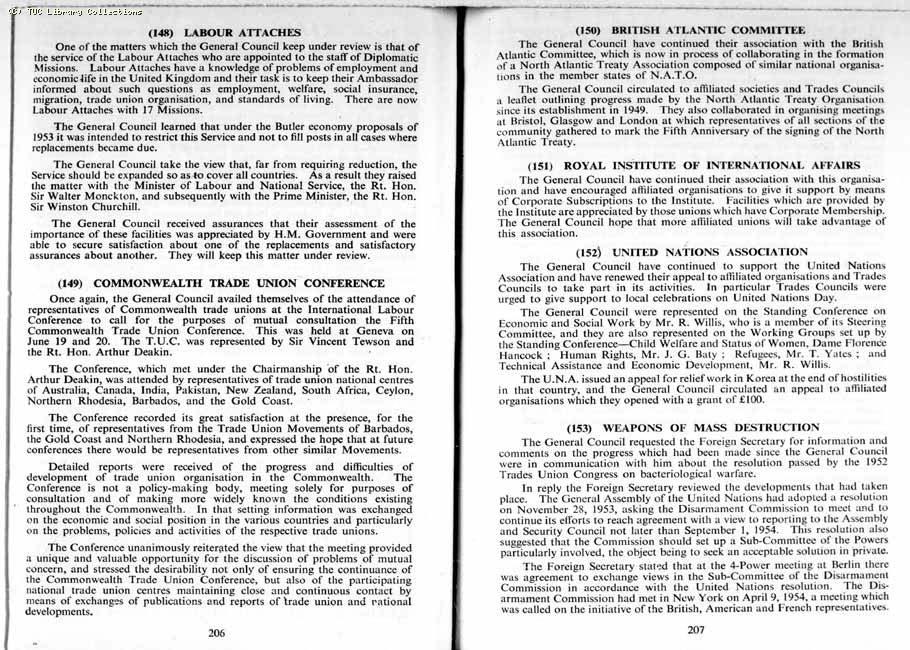 TUC Report, 1954