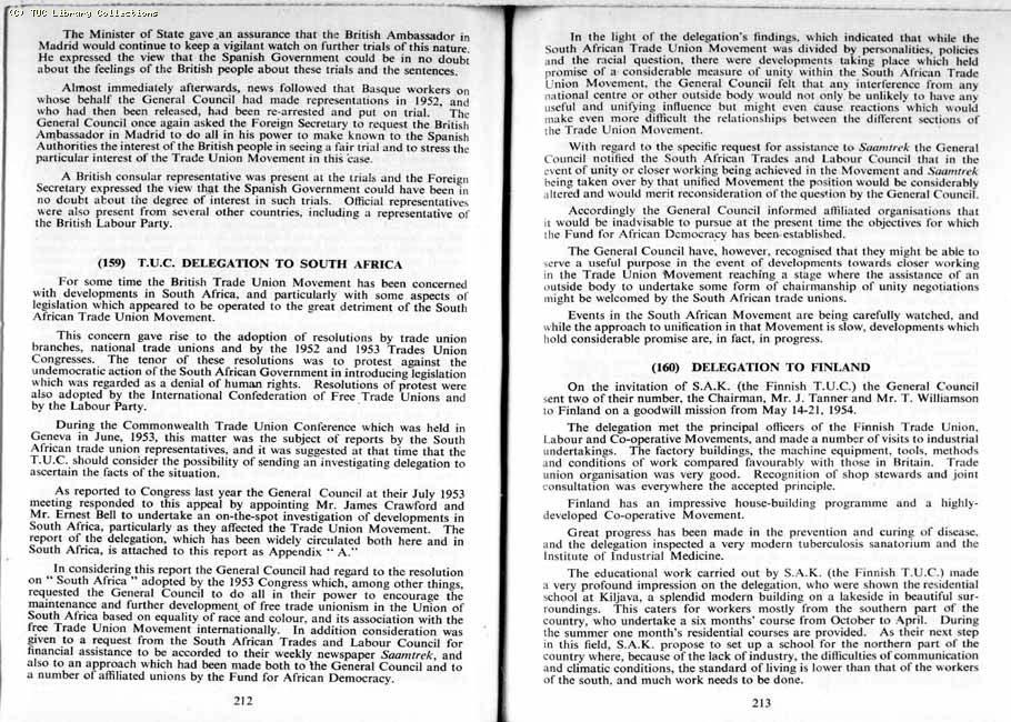 TUC Report, 1954