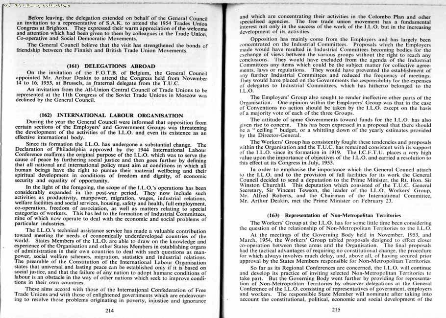 TUC Report, 1954