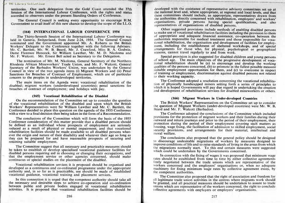 TUC Report, 1954