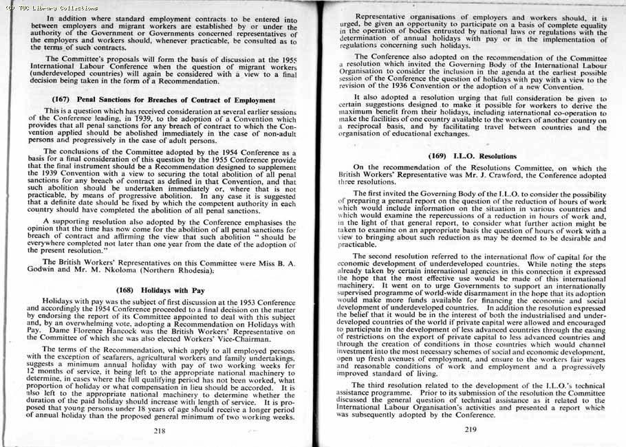 TUC Report, 1954
