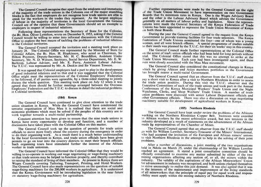 TUC Report, 1954