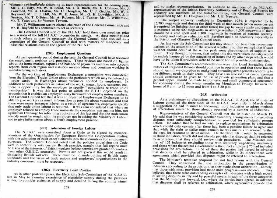 TUC Report, 1954