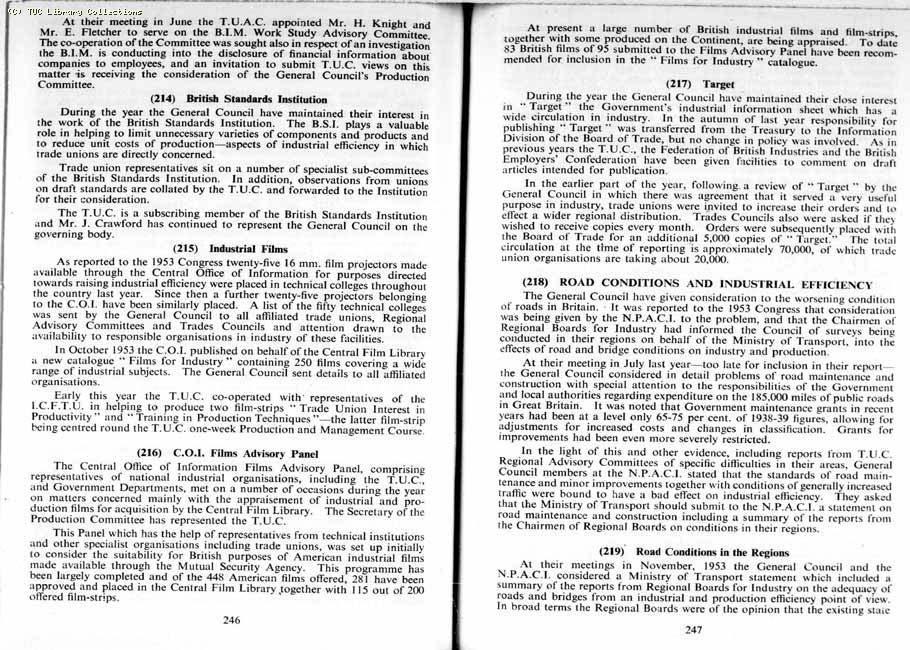 TUC Report, 1954