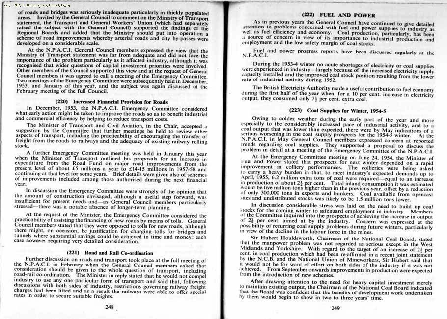 TUC Report, 1954