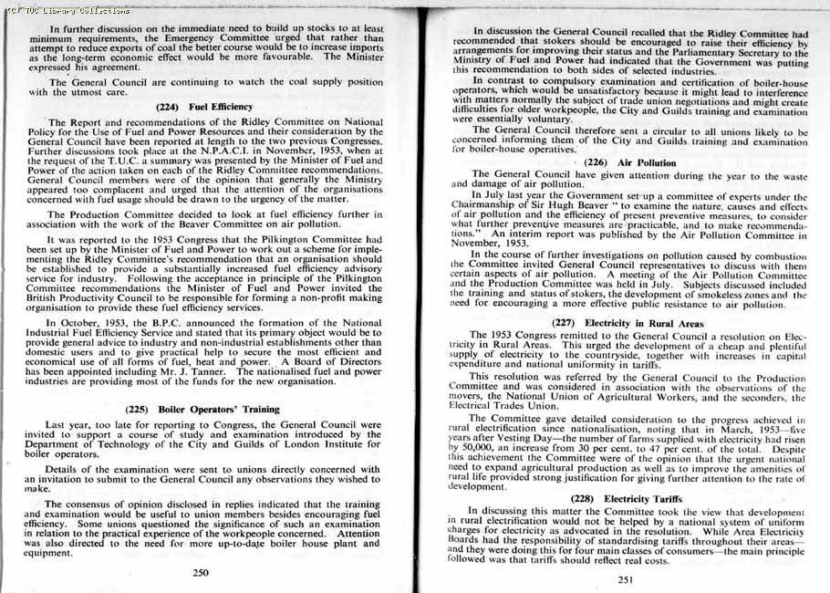 TUC Report, 1954
