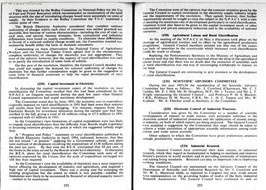 TUC Report, 1954