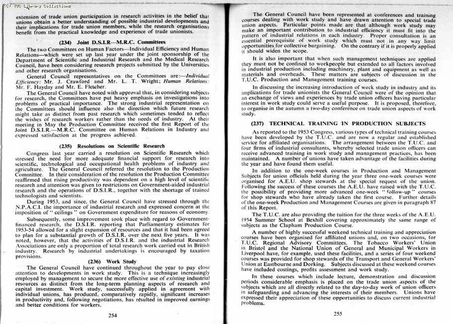 TUC Report, 1954