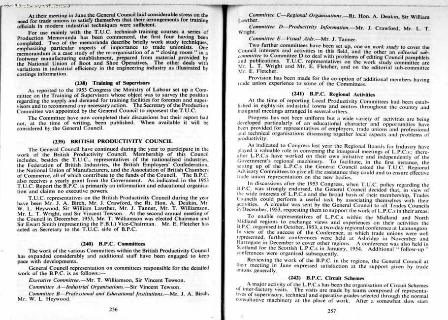 TUC Report, 1954