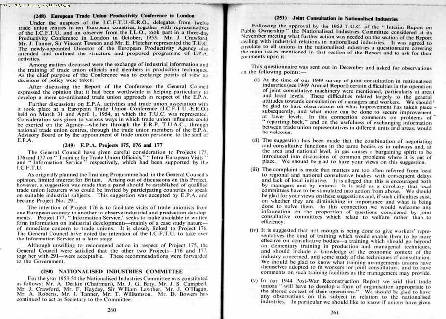 TUC Report, 1954