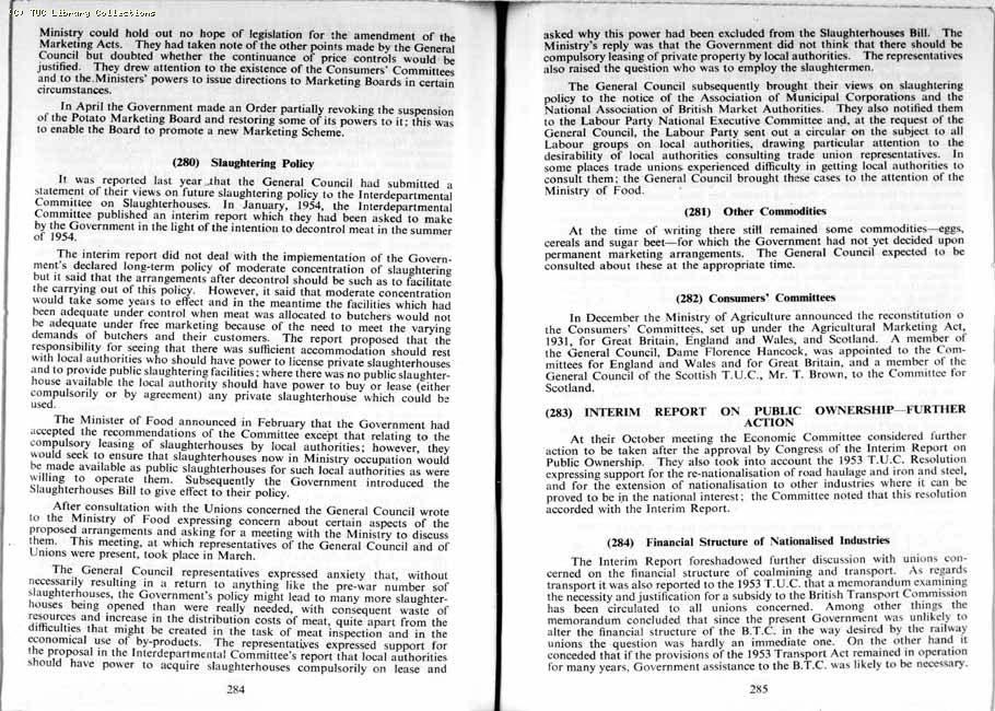 TUC Report, 1954