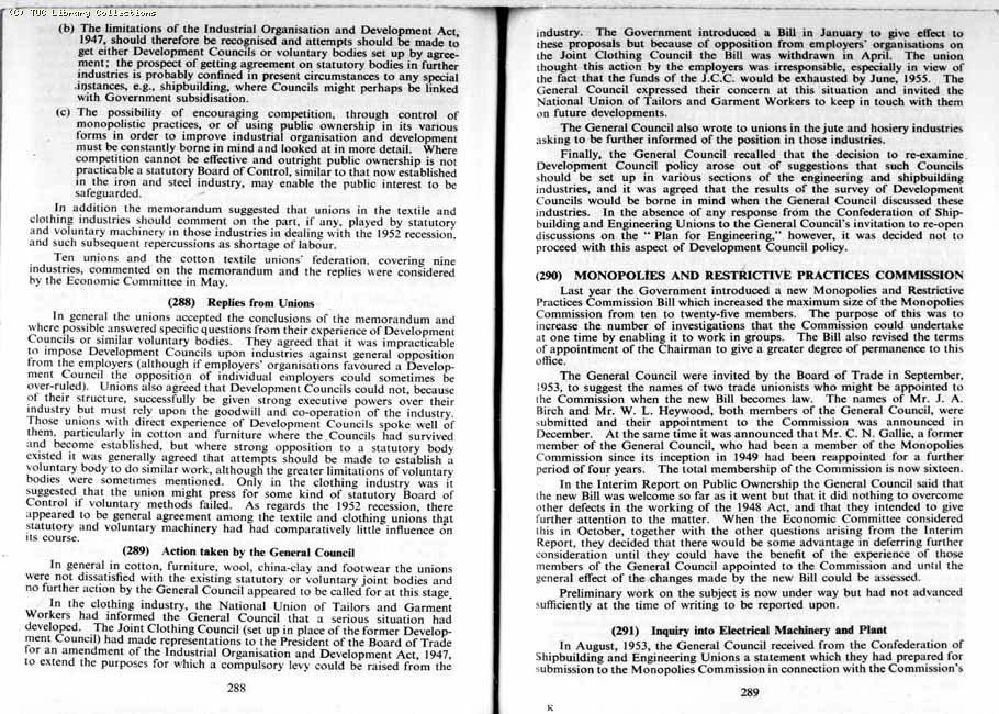 TUC Report, 1954