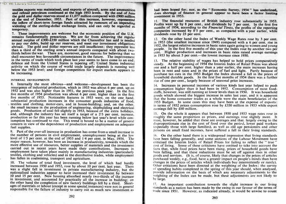 TUC Report, 1954
