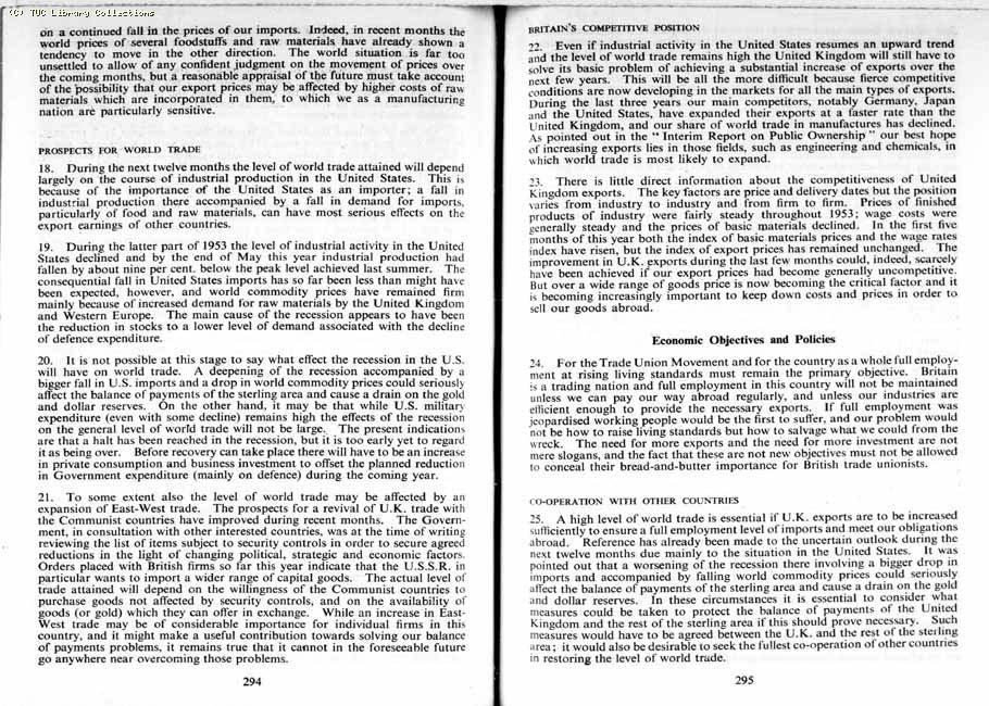 TUC Report, 1954