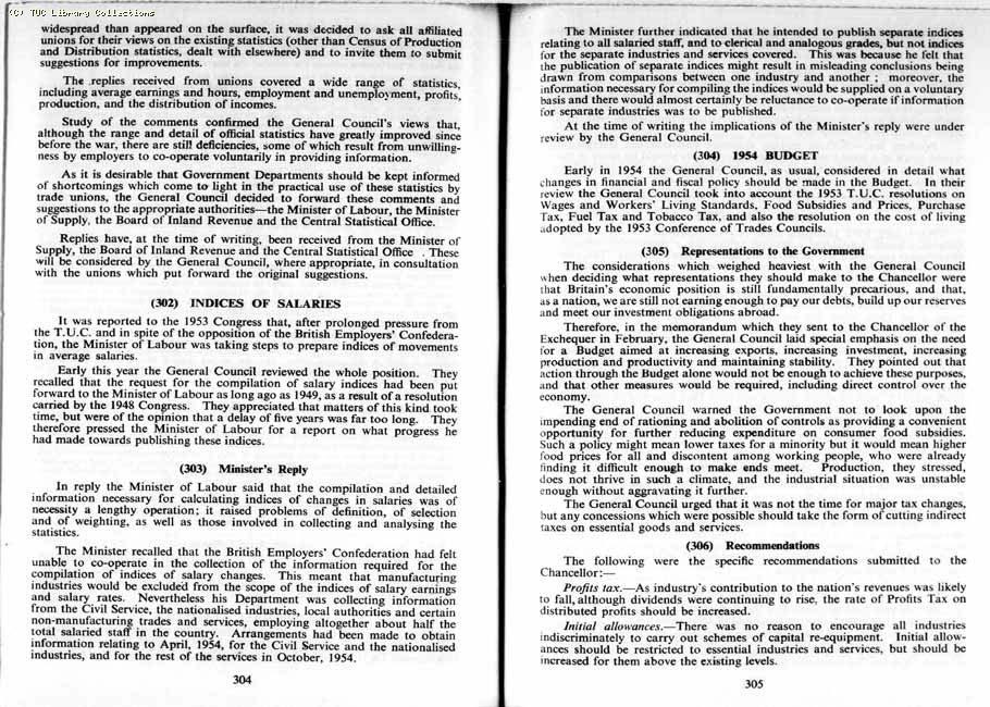 TUC Report, 1954