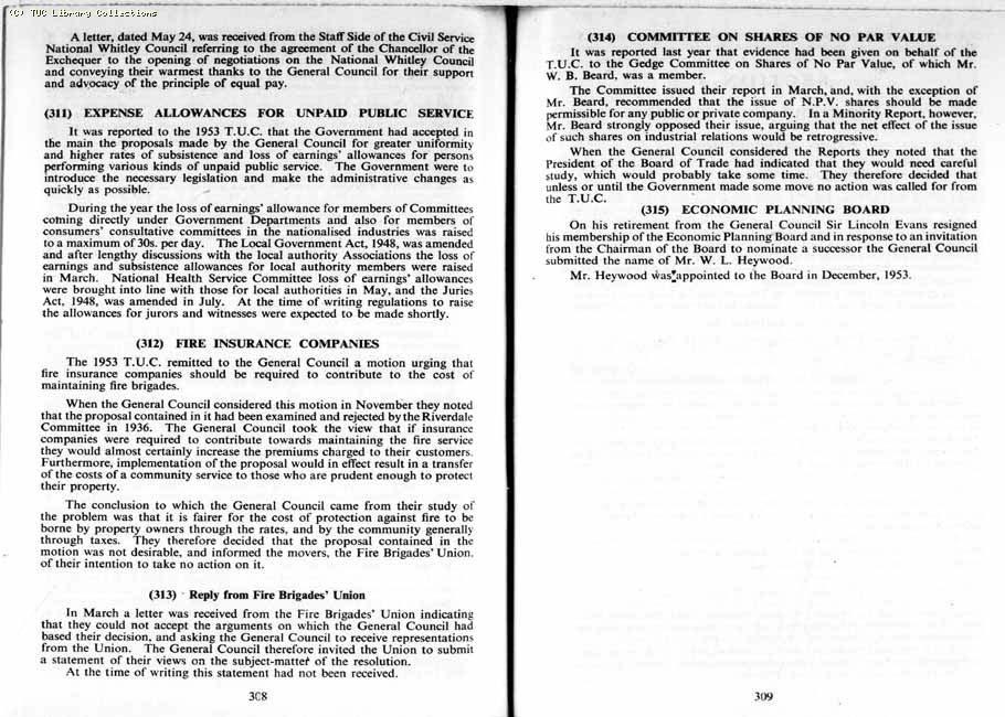 TUC Report, 1954