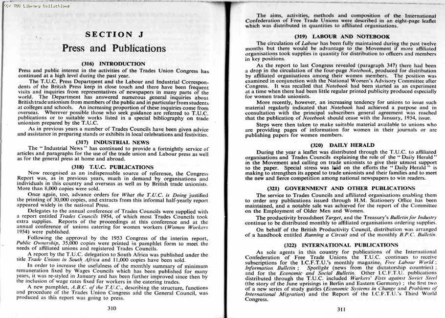 TUC Report, 1954