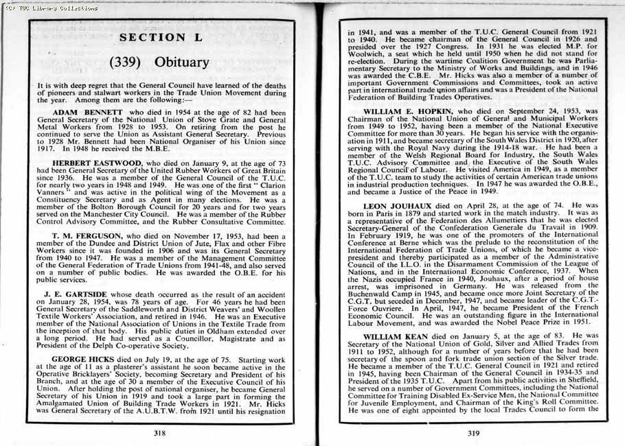 TUC Report, 1954