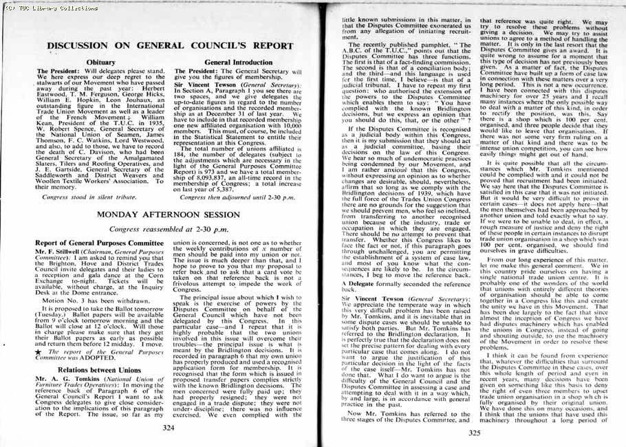 TUC Report, 1954