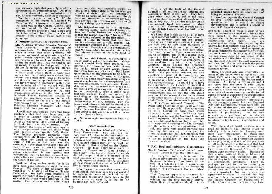 TUC Report, 1954