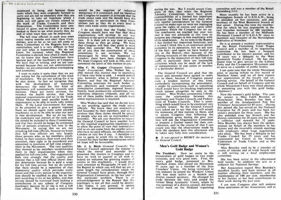 TUC Report, 1954
