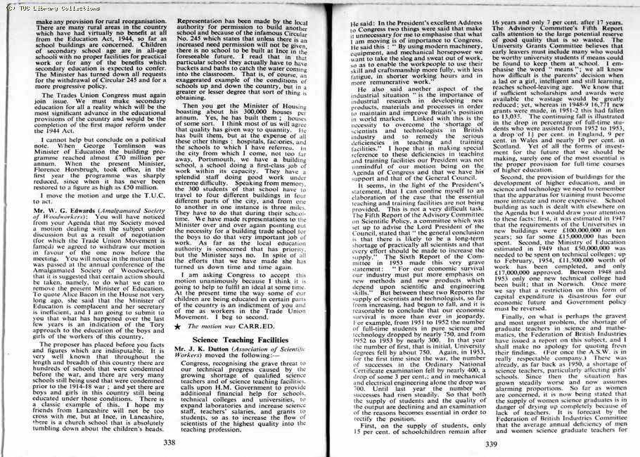 TUC Report, 1954