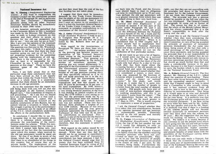 TUC Report, 1954
