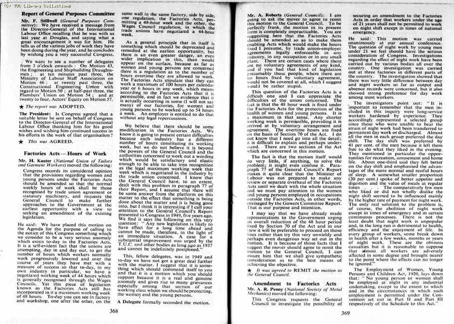 TUC Report, 1954