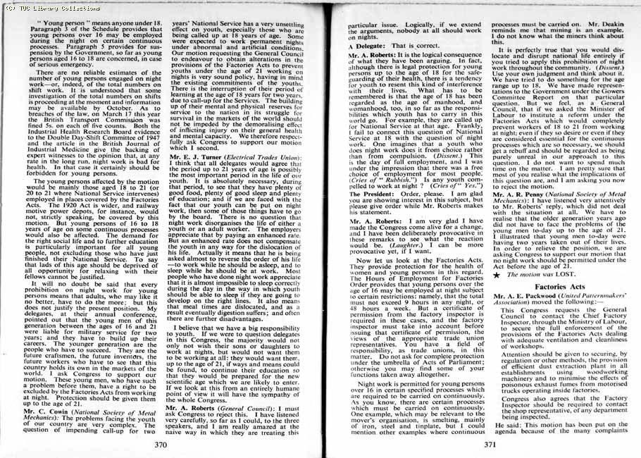 TUC Report, 1954