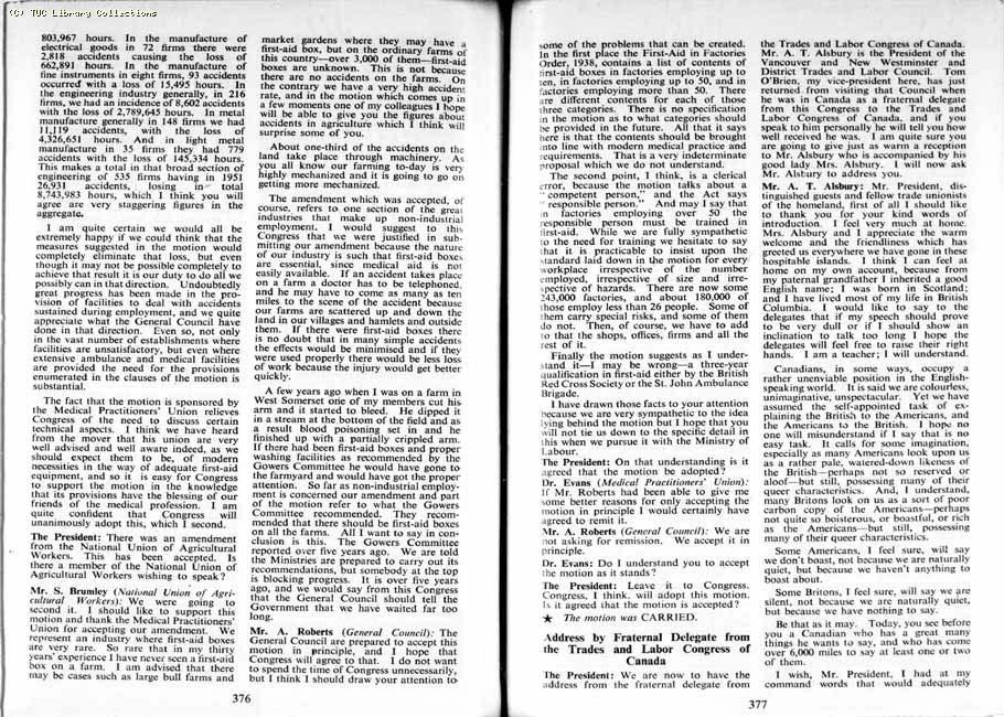TUC Report, 1954