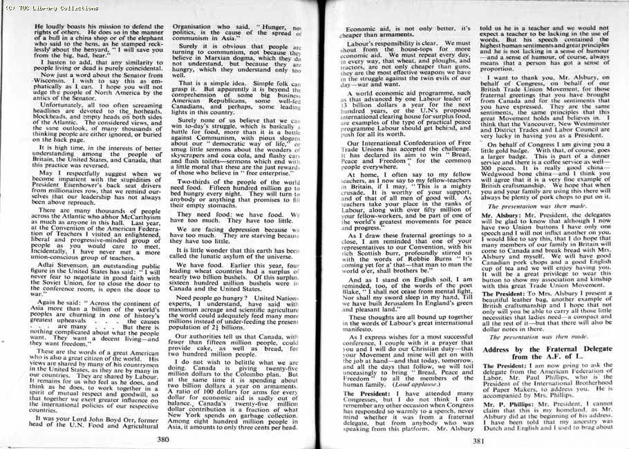 TUC Report, 1954