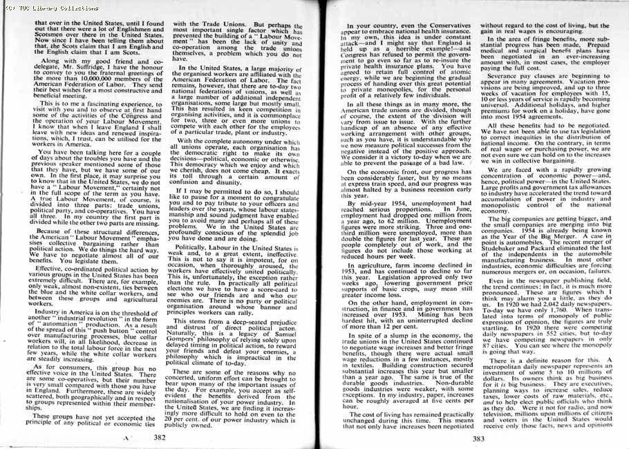 TUC Report, 1954