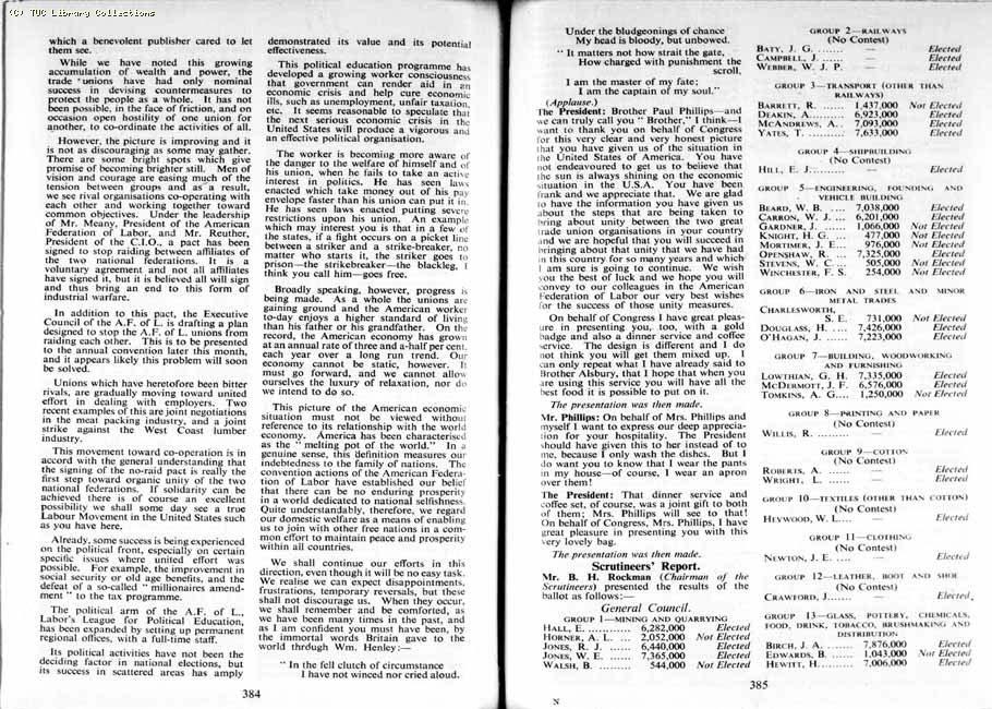TUC Report, 1954