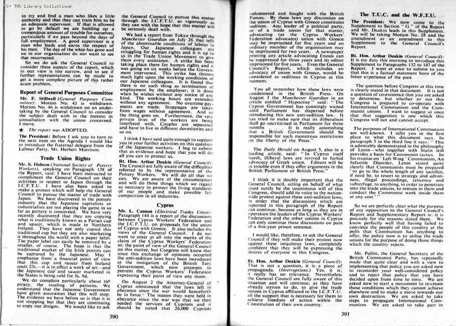 TUC Report, 1954