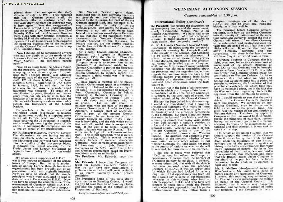 TUC Report, 1954