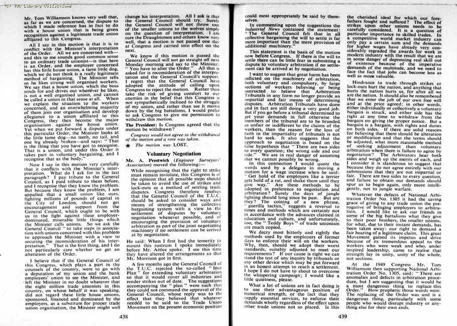 TUC Report, 1954