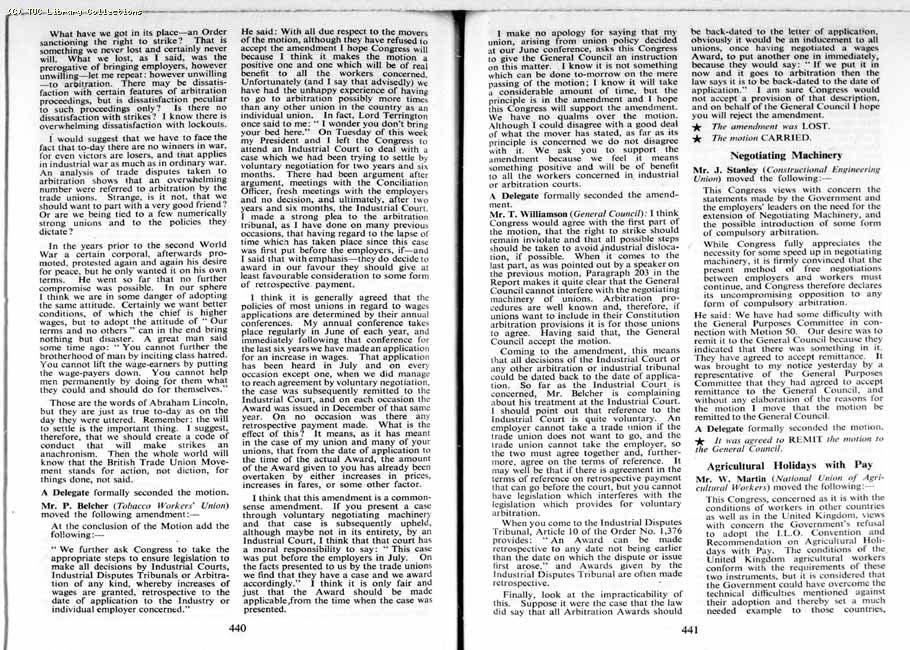 TUC Report, 1954