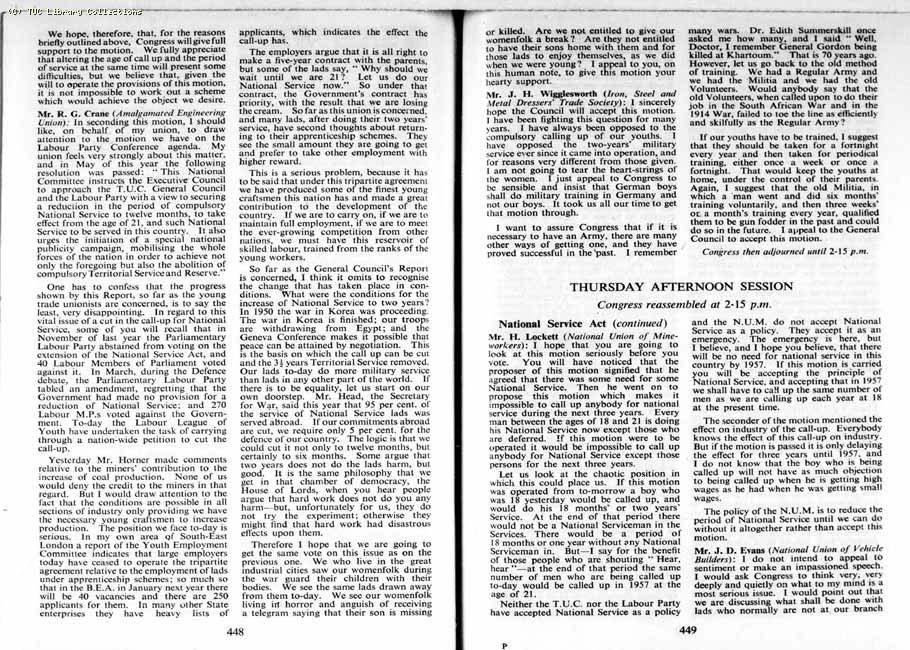 TUC Report, 1954