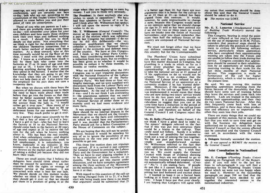 TUC Report, 1954