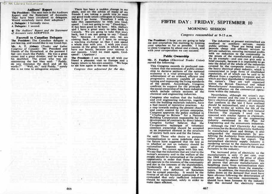 TUC Report, 1954