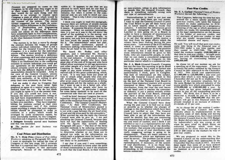TUC Report, 1954