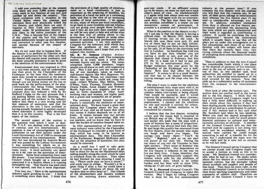 TUC Report, 1954