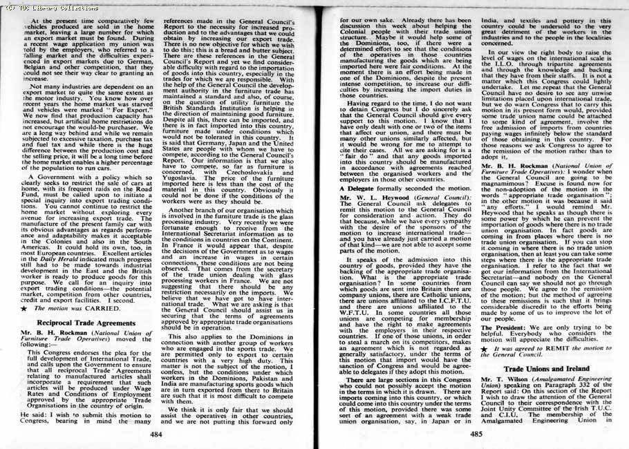 TUC Report, 1954