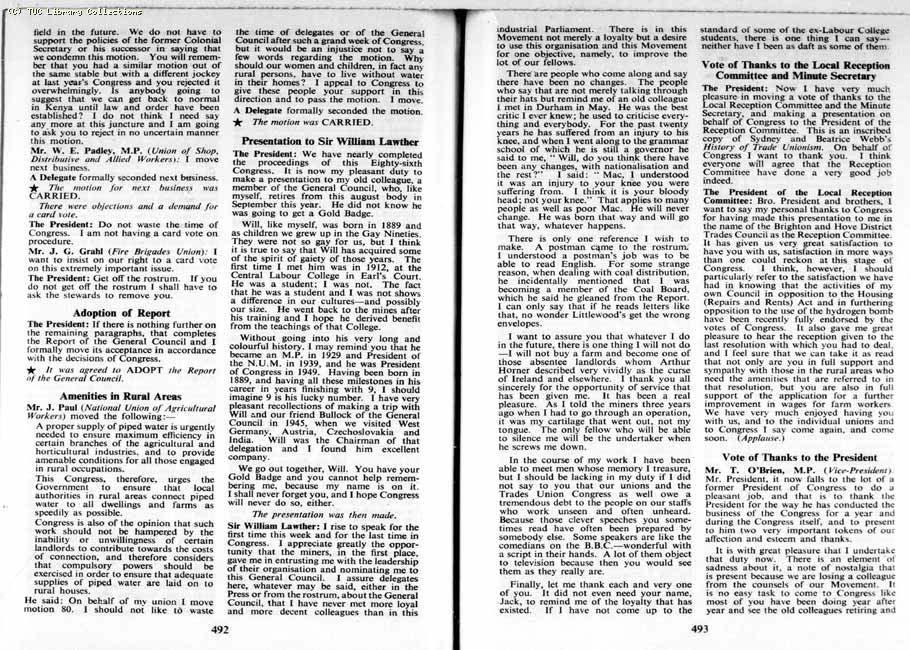 TUC Report, 1954