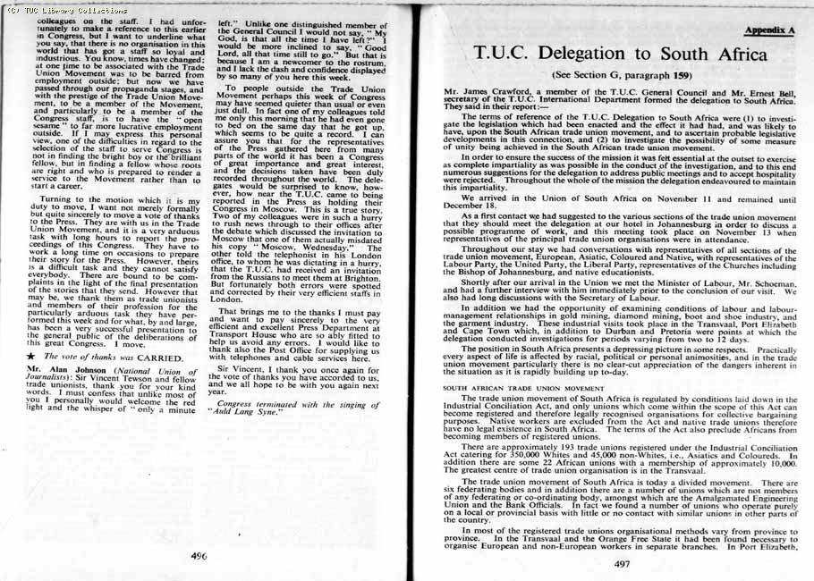 TUC Report, 1954