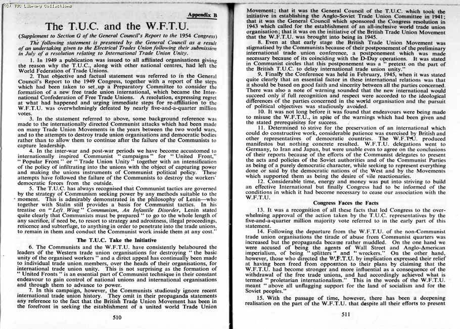 TUC Report, 1954