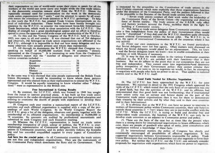 TUC Report, 1954